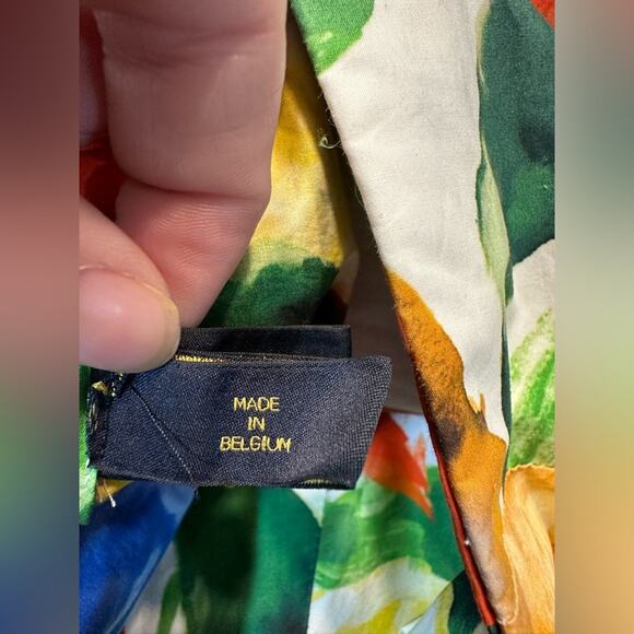 Pauw Amsterdam Skirt Bubble A line Pleated Cotton Floral Multicolor Size 1 Small - Picture 3 of 7